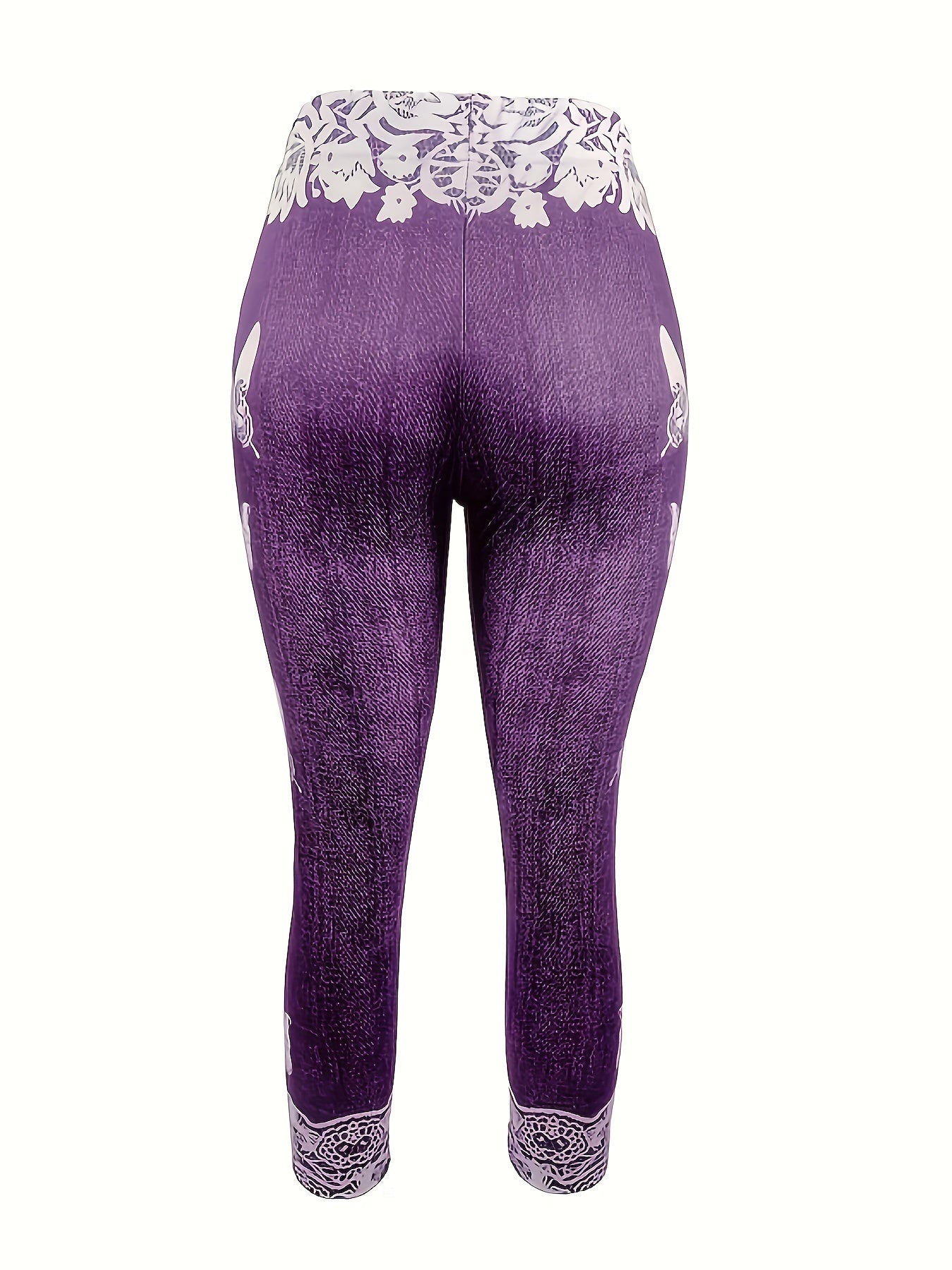 Butterfly Print Skinny Capris Leggings for Women