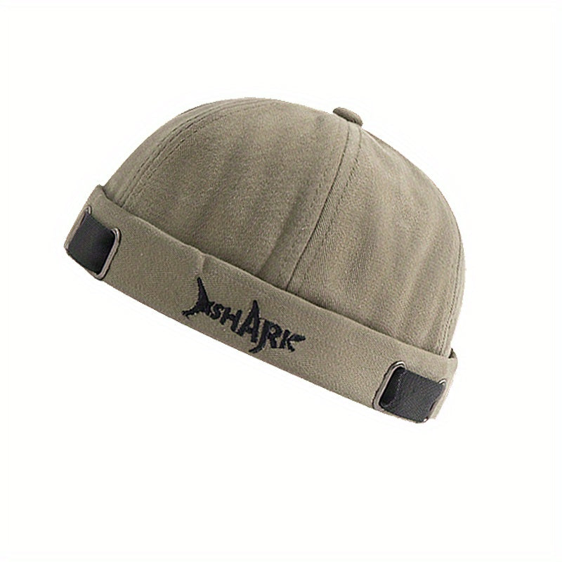 Cotton Shark Embroidery Melon Caps Skullies Beanie