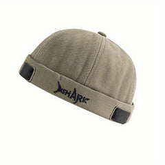 Cotton Shark Embroidery Melon Caps Skullies Beanie
