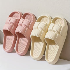 Women's Pleated Cloud Slides Soft Sole Non Slip Home Shower Slides