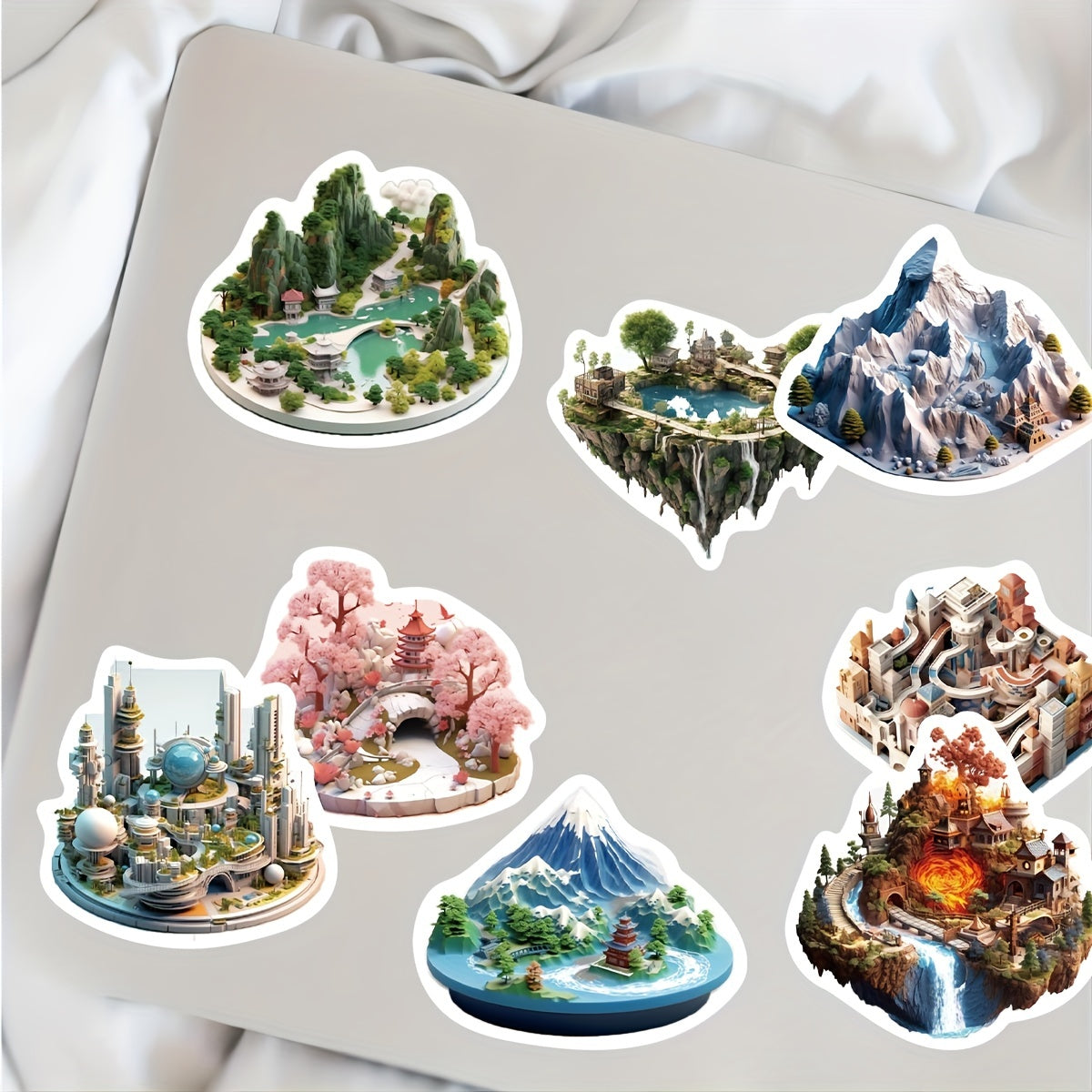 50pcs 3D World Stickers Decorative Stickers for Laptop Car Motorcycle