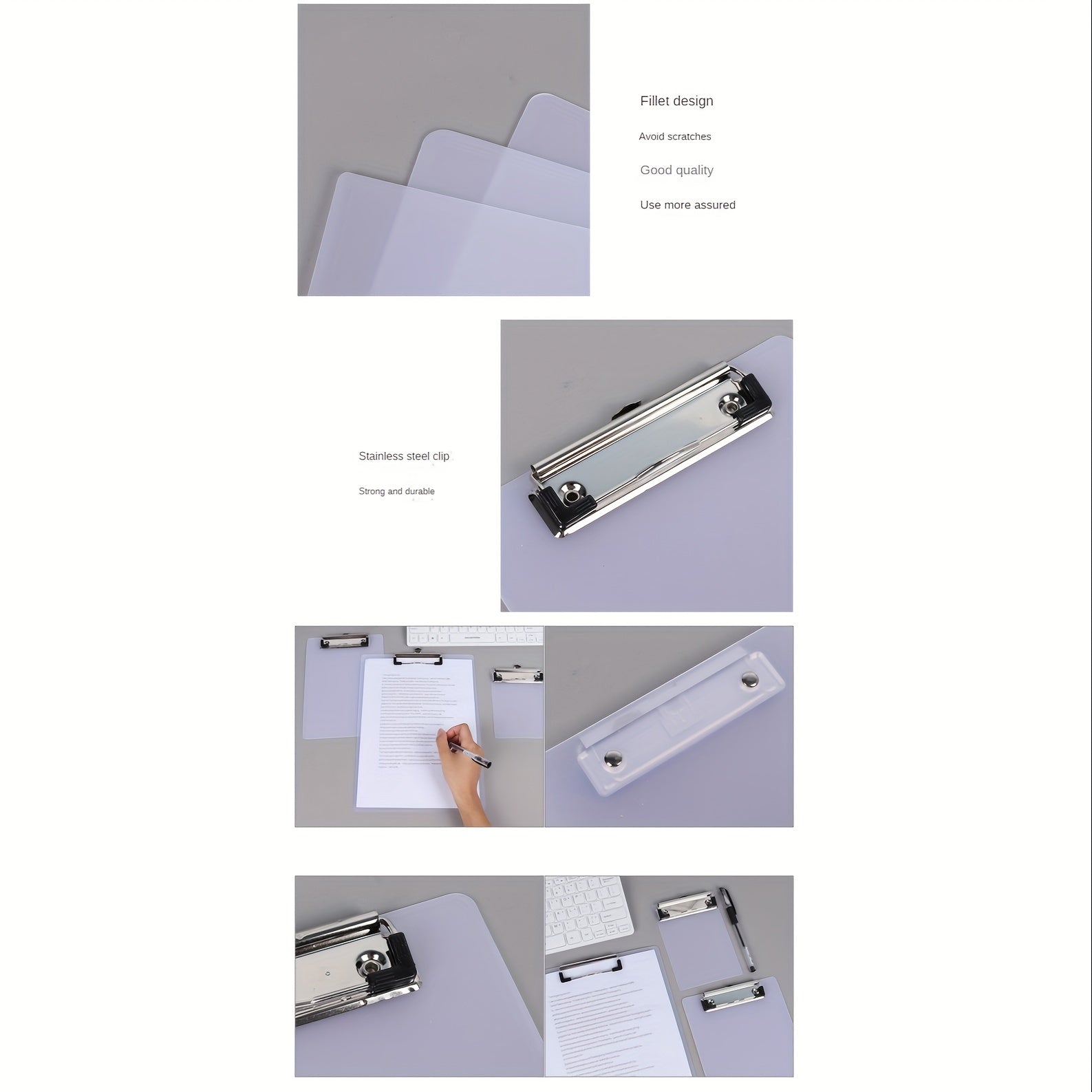 Transparent Minimalist Clipboard Writing Pad Office Folder