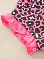 2pcs Baby Girls Leopard Print Shorts & Headband Set