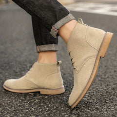 Men's Round Toe Chukka Boots High Top Ankle Dress Boots