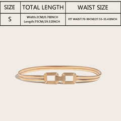 Double Buckle Elastic Belt Women's Thin Waist Seal Metal Cinch Belt