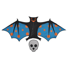 Bat Shaped Kite With Skull Tail Easy Setup Fly Family Outdoor Party Game