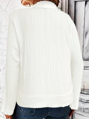 Solid Crinkle Long Sleeve Blazer for Women