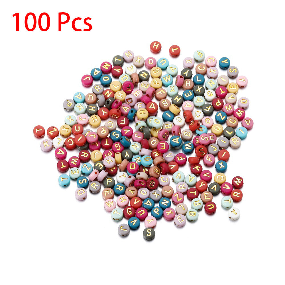 7mm Acrylic Letter Spacer Beads for Jewelry Making