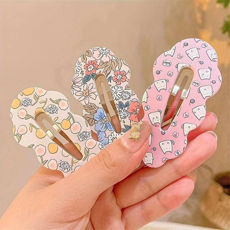 Girls Fruit Leaves Flower Snap Hair Clip Hairpin Side Clip Headwear