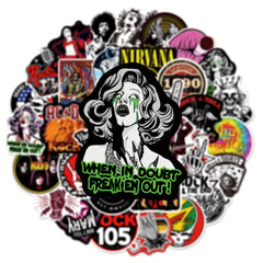 Rock Music Stickers Set - 104pcs for Phones, Cups, Computers