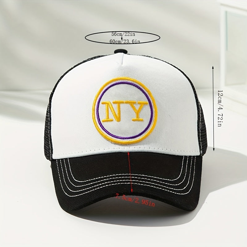 Embroidery Mesh Trucker Hat Baseball Cap Adjustable Sunscreen Dad Hats