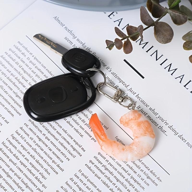 Simulated Shrimp Keychain Creative Seafood Car Key Pendant