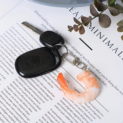 Simulated Shrimp Keychain Creative Seafood Car Key Pendant