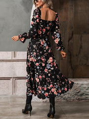Floral Print Long Sleeve Dress Women's Clothing