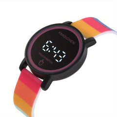 Colorful LED Student Sport Watches Kids Men Clock Digital Touch