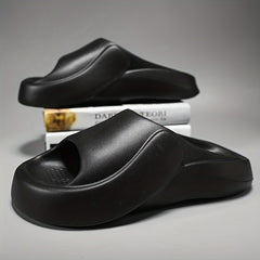 Solid Slides Casual Lightweight Non Slip Slippers Open Toe Shoes