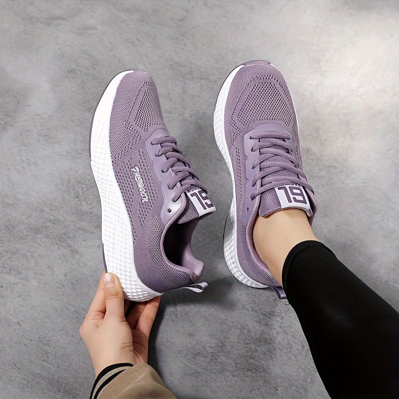 Women's Letter Graphic Mesh Athletic Sneakers Lightweight Running Shoes