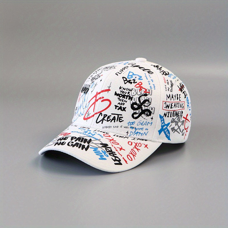 Letter Graffiti Baseball Cap Hip Hop Sports Hat Sun Protection Adjustable