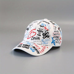 Letter Graffiti Baseball Cap Hip Hop Sports Hat Sun Protection Adjustable