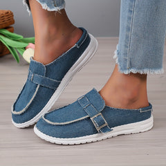 Women's Denim Mule Sneakers Slip On Casual Shoes
