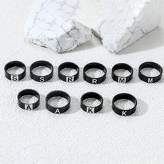 Couple Letter Rings Stainless Steel Punk Accessories Anniversary Gift