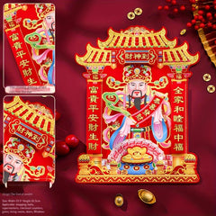 Fortune God Paste Wall Flannel Cloth Dragon Year Decoration