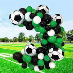 74pcs Football Balloon Arch Birthday Party Supply Green Latex Balloon Decoration