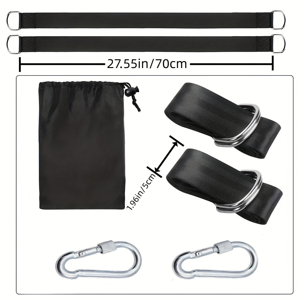 Heavy Duty Tree Swing Sling Set with Safety Latch & Carrying Bag