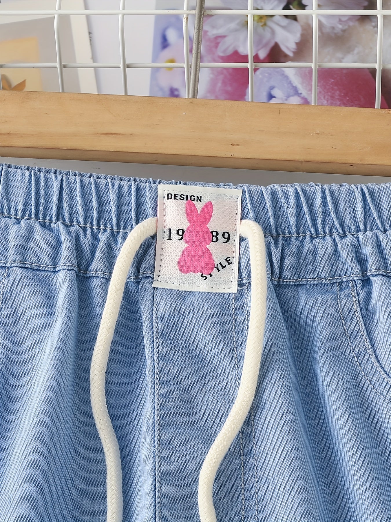 Girls Heart Print Casual Wide Leg Jeans for Children