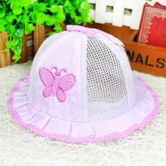 Embroidered Plaid Trim Bucket Hat Mesh Beach Cap for Boys
