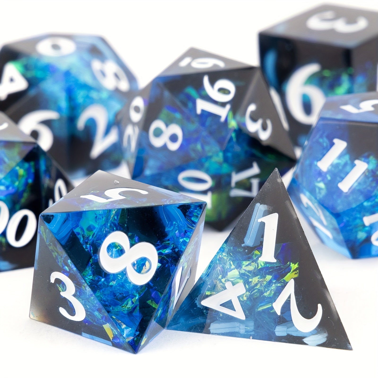 7pcs Resin Polyhedral Dice Set For RPGs & Board Games