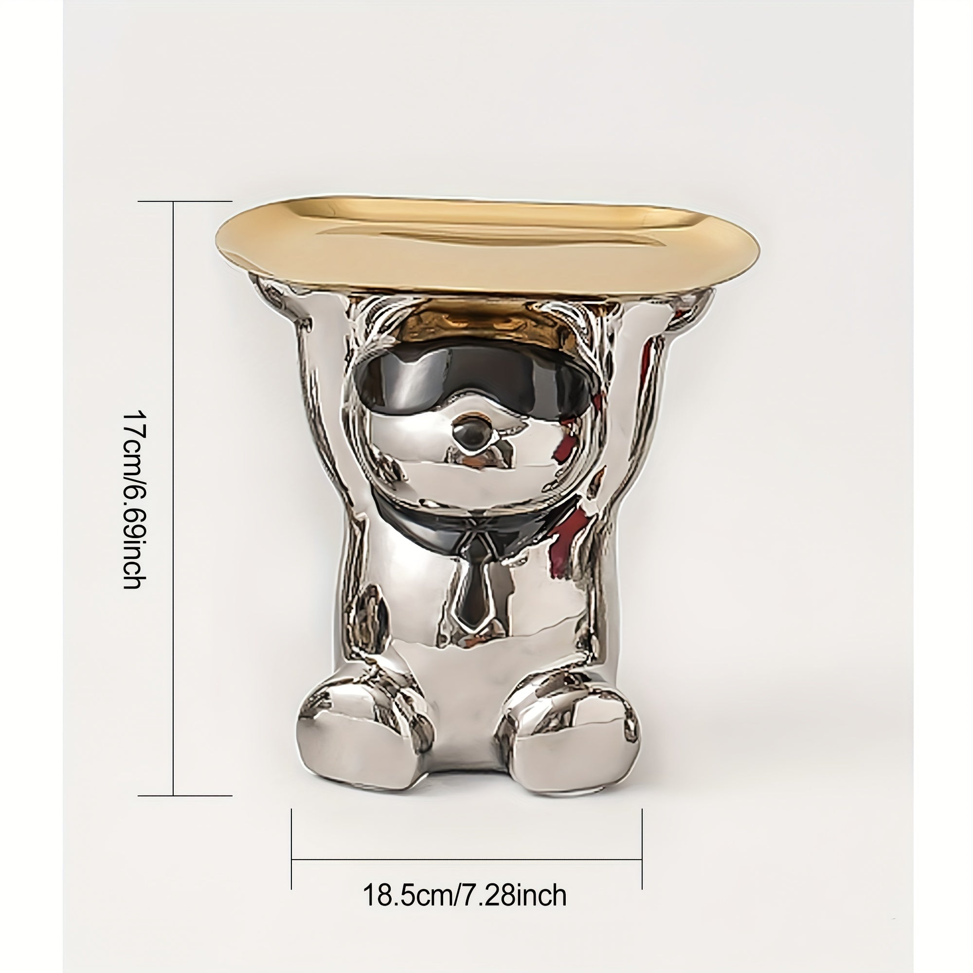 Ceramic Bear Jewelry Tray Sunglasses Bear Storage Decoration Tray