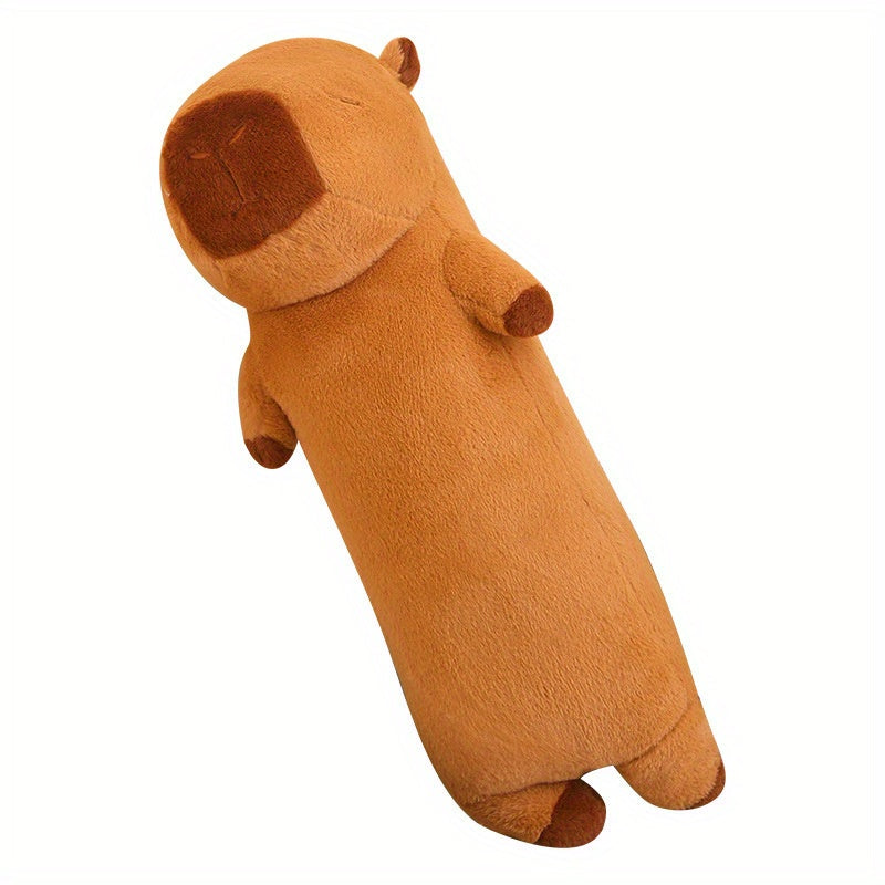 Cute Capybara Plush Standing Pillow for Home Decor - Dark Brown
