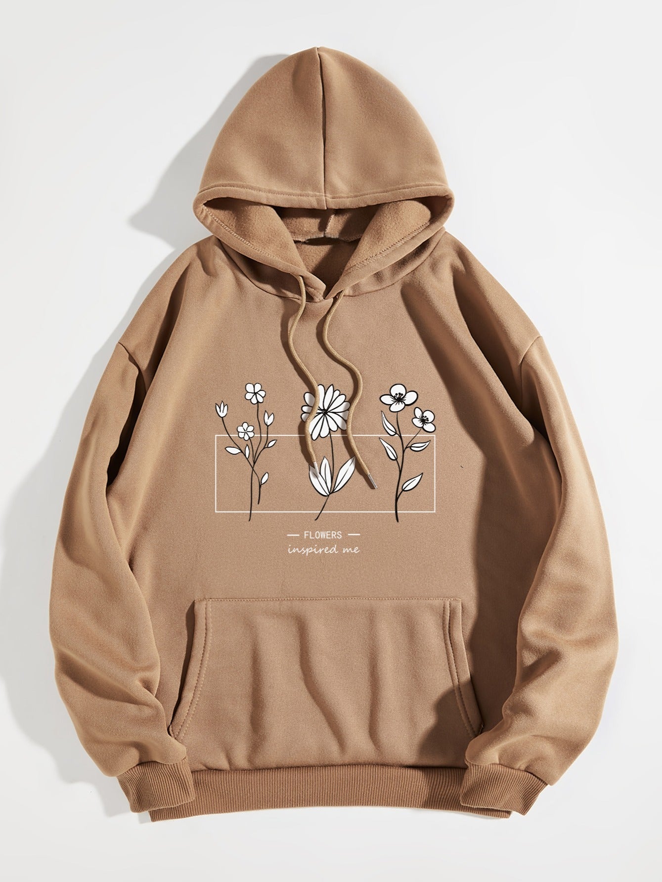 Graphic Print Drawstring Loose Hoodie Casual Hooded Pocket Sweatshirt