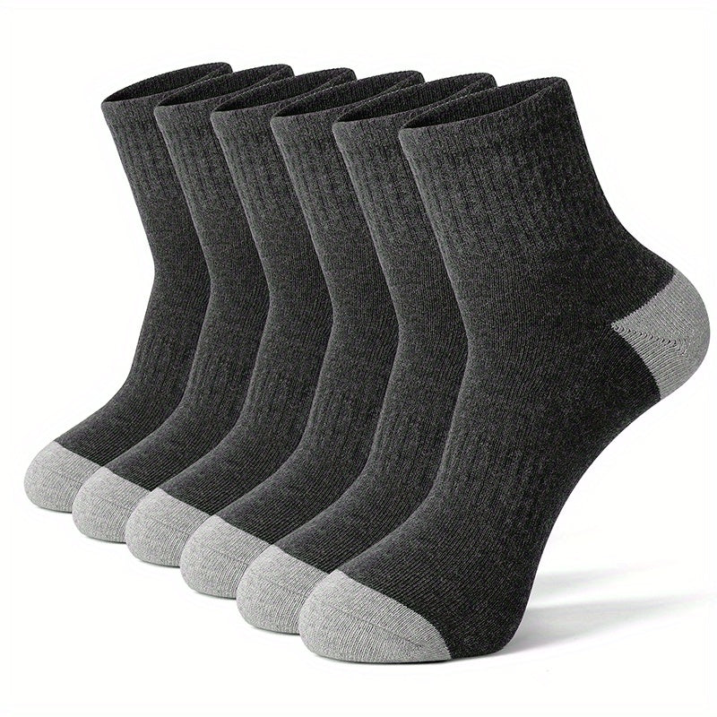 6 Pairs Colorblock Sports Socks for Women