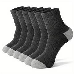 6 Pairs Colorblock Sports Socks for Women
