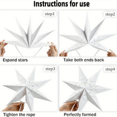 Star Shape Paper Lampshade Home Decor 35x45cm