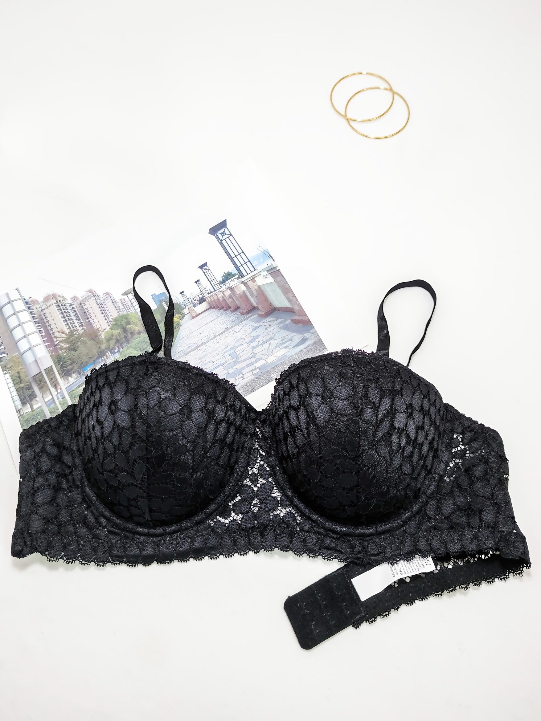 Floral Lace Balconette Push Up Bra Women's Lingerie