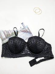 Floral Lace Balconette Push Up Bra Women's Lingerie