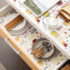 Roll Tableware Pattern Shelf Liners Waterproof Mat