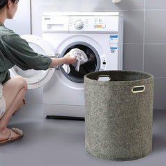 Large Capacity Solid Laundry Bag Portable Double Handle Foldable Storage Bucket
