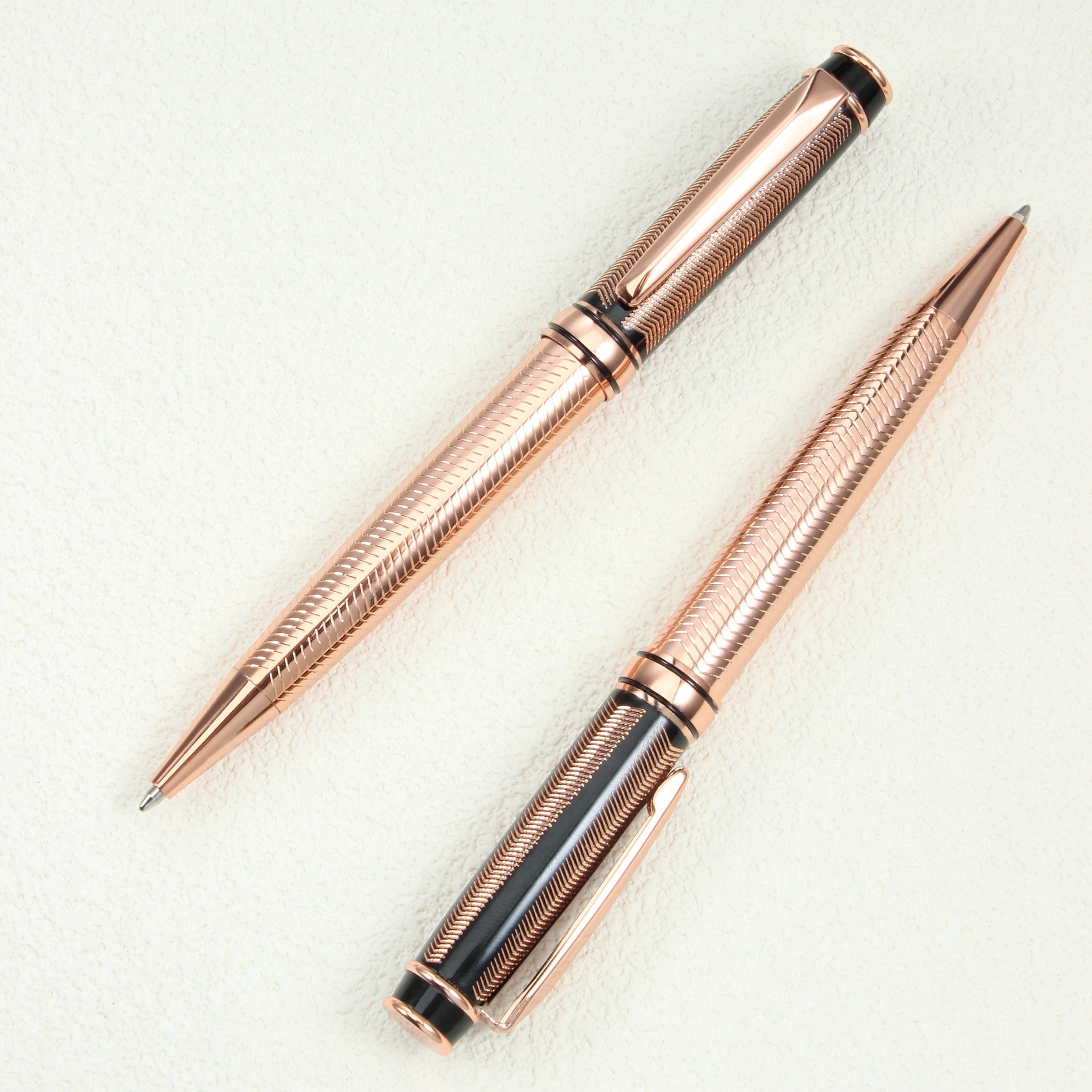 Engraved Metal Ballpoint Pen with 1.0mm Refill - Rose Design