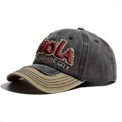 Vintage Baseball Cap Embroidery Patch Washed Distressed Dad Hat