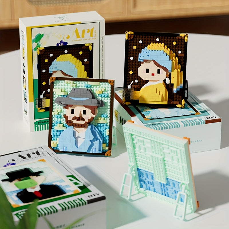 Famous Paintings Mini Building Blocks Home Desktop Decoration Christmas Gift