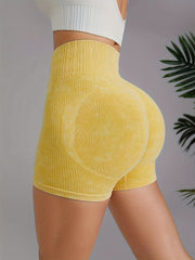 High Stretch Yoga Fitness Shorts Solid Running Workout Sports Shorts