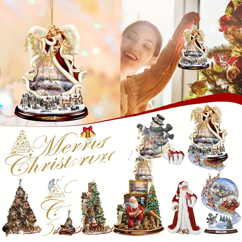 Christmas Tree Acrylic Pendant Keychain Bag Backpack Decoration