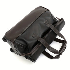 Waterproof PU Leather Rolling Travel Bag Large Capacity Handbag