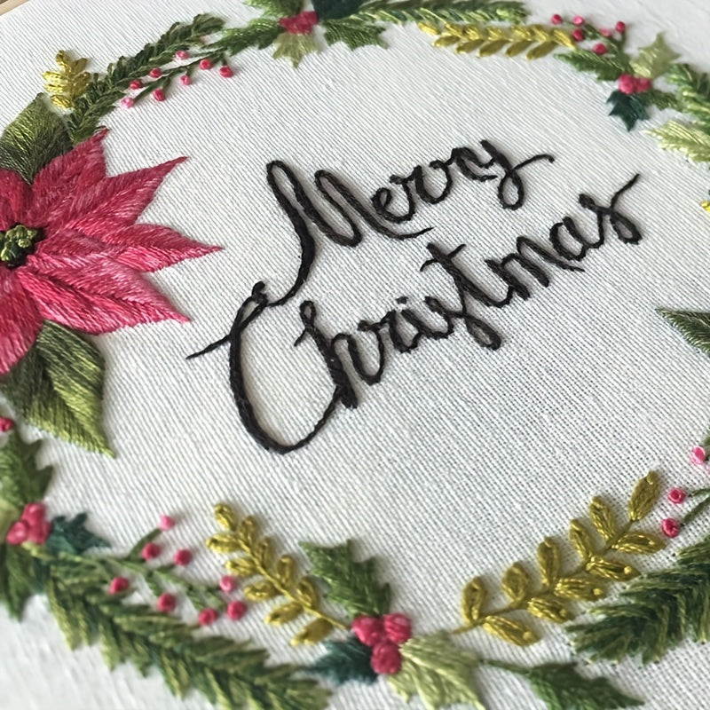 DIY Christmas Theme Embroidery Kit Hand Art Craft Decoration Gift