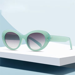 Cat Eye Sunglasses Small Frame Oval Sun Glasses Stylish Gradient Lens Shades