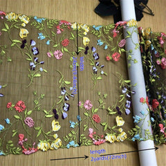 Embroidered Lace Trim Net Tulle Fabric Mesh DIY Sewing Crafts For Lingerie